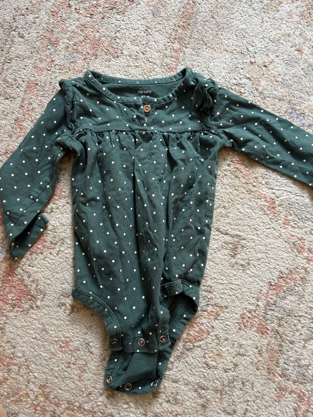 Carters polka dot long sleeve onesie
